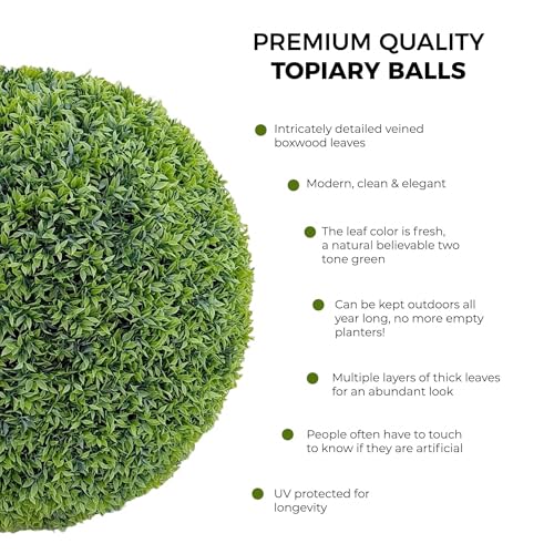 365 Curb Appeal 23" XL Topiary Balls (Better Than A Boxwood, 1 Faux Topiary Ball (2 Halves)) - color: Better Than a Boxwood, size: 1 topiary ball (2 halves)