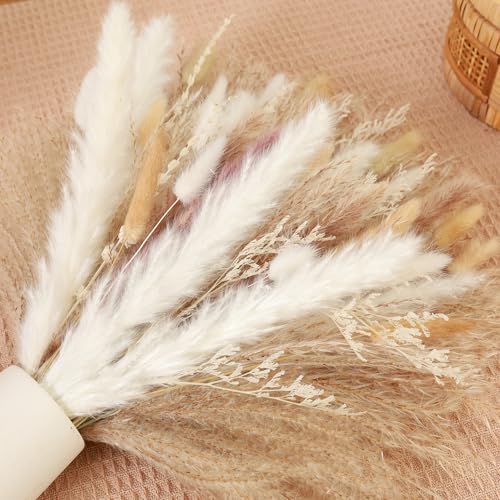 99pcs Pampas Grass Bouquet Dried Flowers for Boho Wedding and Home Decor Rustic Pampas Grass Arrangement( 17inch ) - color: 99pc Pampas Gress
