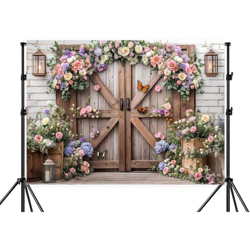 6X4ft Floral Wedding Photography Backdrop Vintage Wood Arch with White Pink Roses Bridal Newborn Birthday Party Decor Props for Studio Photo Shoots Anniversaries - color: Multi8, size: 6X4ft