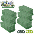 6PCS Floral Foam Cage, Flower Cage Holder, Dry and Wet Rectangle Flower Arrangement, Hangable Green Blocks Floral Foam Cages for Artificial Flesh Flower Wedding Holiday, Home, Garden Party Decorations - size: 6 PCS