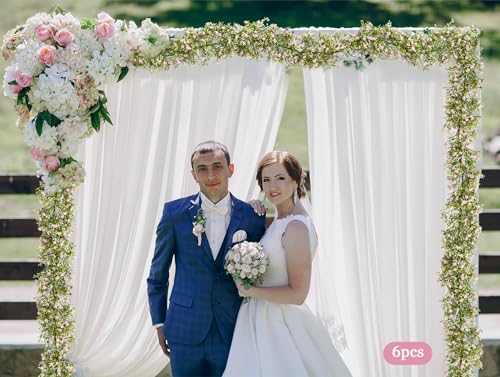 2 Pcs 5.8ft Artificial Baby Breath Flower Vines, Babys Breath Artificial Flowers Real Touch Faux Gypsophila Hanging Fake Baby's Breath Garlands for Wedding and Baby Shower Decor（Pink） - color: Pink