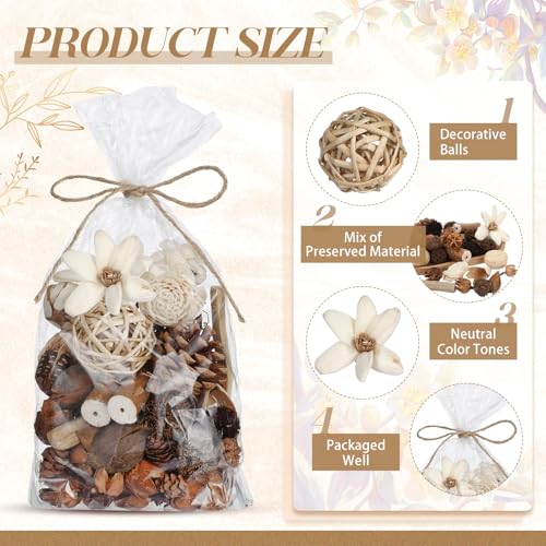 Nuanchu 2 Pack Decorative Balls for Potpourri Bowl Filler Unscented Rattan Wicker Twig Balls Natural Handmade Bowl Filler for Vase Basket Tray Centerpiece Home Decor(Beige Series,Classic Style) - color: Beige Series, style: Classic Style