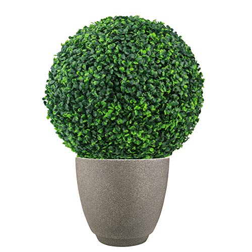 Sunnyglade 2 PCS 7 inch 4 Layers Artificial Plant Topiary Ball Faux Boxwood Decorative Balls for Backyard, Balcony,Garden, Wedding and Home Décor (7 inch) - size: 7 inch