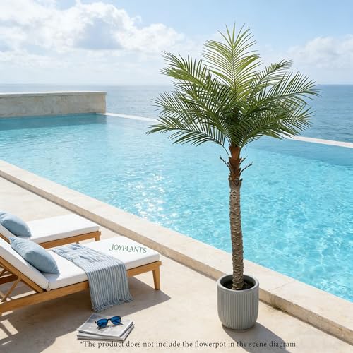 7ft Tall Artificial Palm Tree for Outdoor Indoor Decor,UV Resistant Faux Silk Plants Perfect for Patio Poolside Yard Living Room Office Decor - color: 7ft-1pole