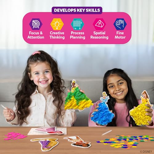 Skillmatics Poke-in Art - Disney Princesses, Mess-Free Fun for Kids, Screen-Free Entertainment, DIY Wood Craft Kits, Creative Activity, Gifts for Girls Ages 4, 5, 6, 7, 8, 9 - style: 3. Disney Princess