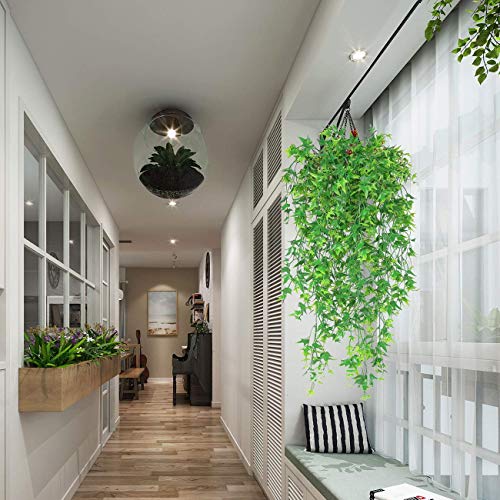 Artificial Hanging Vine, Sweet Potato Leaves Plastic Plants Greenery Faux Ivy Garland Fake Plant UV Resistant for Indoor Outdoor Garden Door Wall Baskets Wedding Party Table Decoration Green 4 Pcs - color: Sweet Potato Vine-green-4 Pcs