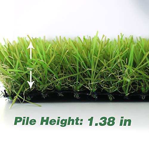 Artificial Grass Turf 3FTX12FT,1,38inch 4 Tone Realistic Synthetic Thick Fake Faux Grass Rug Astroturf Carpet Landscape for Dogs Indoor Outdoor Garden Lawn Mat, with Drainage Holes - size: 3FTX12FT