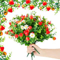 10 Pack Artificial Strawberry Branches Decoration Fake Strawberry Stems with Green Leaves and Daisies for Farmhouse Home Wedding Birthday Table Centerpiece & Party Arrangement - style: Strawberry