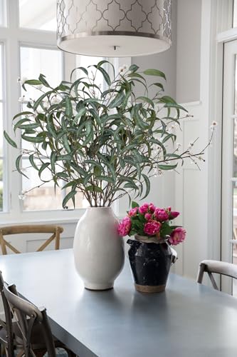 Faux Eucalyptus Stems - 34' Long Fake Salix Leaves 6 Pcs Artificial Greenery Stems for DIY Bouquet Arrangements, Centerpieces, Shower Decorations - color: We Green, size: 6Pcs