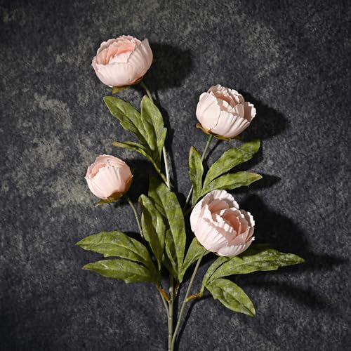 Waipfaru 6 Pcs Faux Peonies Artificial Flowers for Vase, 27" Fake Silk Peonies Flowers for Wedding, Vase Filler Flowers for DIY Bouquets Centerpieces Bridal Shower Office Decor- Mixing - color: White Pink and Champagne, size: 6Pcs