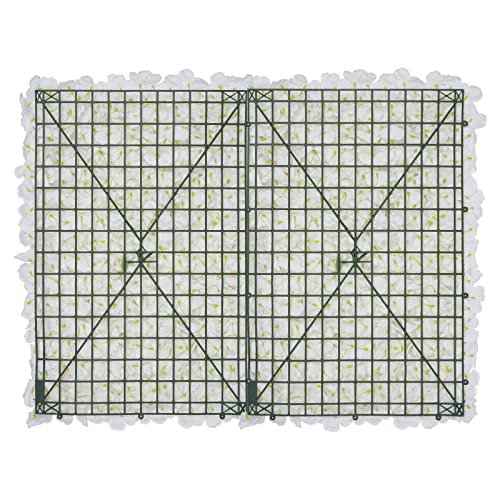 20Pcs Flower Wall Panel 15.7"x 23.6" Rectangular Artificial Flowers Wall Decoration Artificial Silk Flowers Panel for Home Party Wedding Christmas Festival Photo Backdrop Decor (White) - color: White