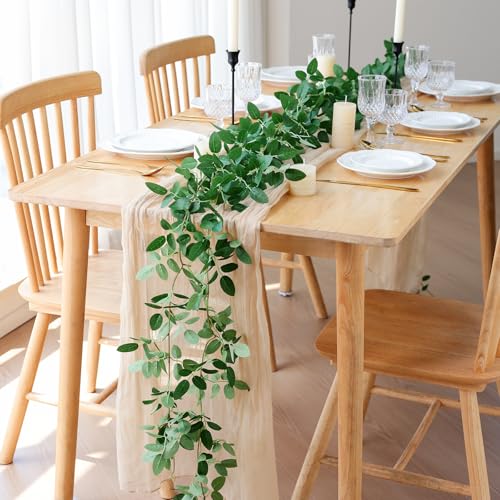 Mizii 2 Strands Artificial Vines Garland 68" Fake Vine with Small Green Leaves Silk Rose Leaf Faux Hanging Plants Greenery Decorations for Bedroom Room Table Centerpieces Wedding Decor (Rose Leaves) - color: Rose Leaves