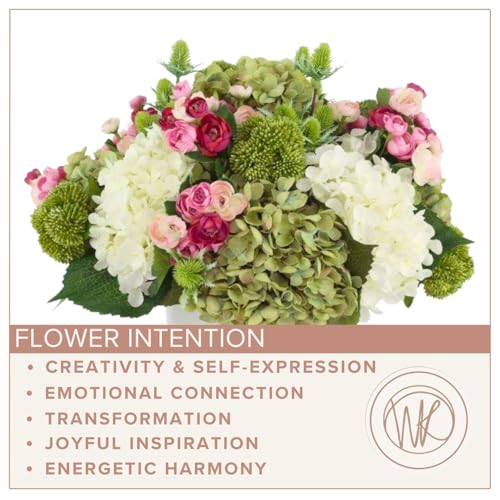 Rhapsody in Bloom, Faux Floral Arrangement, Large-Size Premium Artificial Indoor Flower Display with Beautiful Blooms and Foliage - High Energy Natural Looking Floral - color: Rhapsody in Bloom