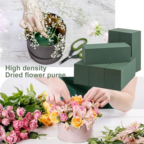IHDYPPEW 8 PCS Green Floral Foam Blocks, 9"L x 4"W x 3.2"H Floral Foam for Flower Arrangements, Dry and Wet Florist Foam for Flowers, Flower Foam Bricks for Flowers Business, Outdoor, Weddings - size: 8 PCS 9 x 4 x 3.2 inch