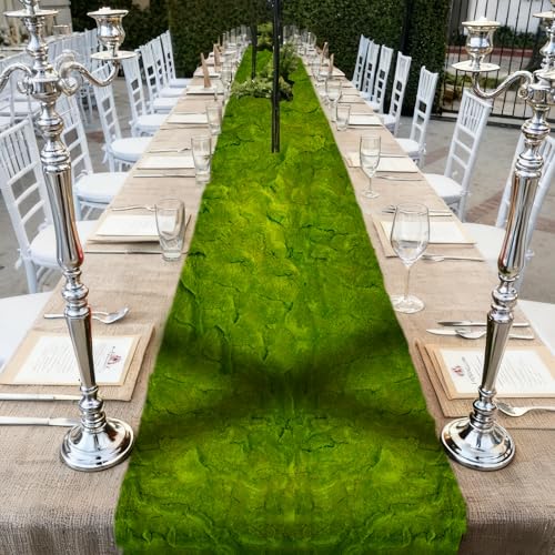 FAICOIA Fake Moss Rug Table Runner Roll for Fairy Gardens Grass Wedding Woodland Table Decor 39" x 79" Artificial Green Moss for Decorating Wall Indoor Plants Crafts 100 x 200cm - color: Green - 39" x 79"