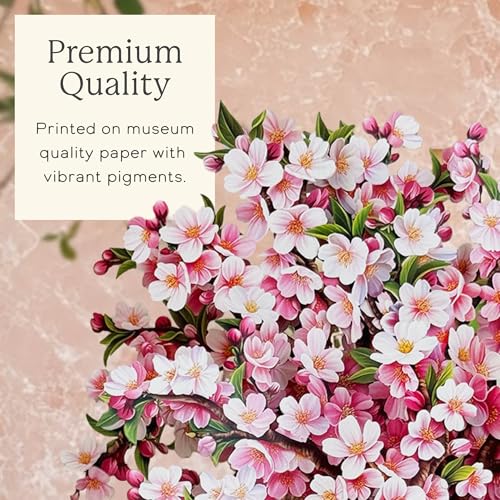 Freshcut Paper Japanese Cherry Blossoms 12 Inch Life-Sized 3D Pop Up Card – Greeting Card, Birthday, Mothers Day, Thank You, Gifts for Mom and Her – Includes Notecard and Envelope - color: Japanese Cherry Blossoms, size: Classic
