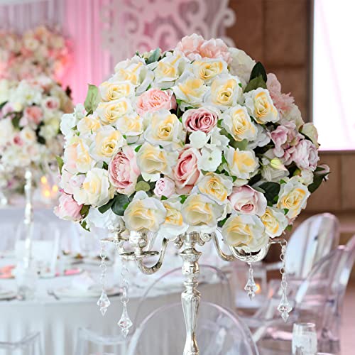 Yinsun 50pcs Mini Roses Artificial Flowers Heads, 1.57” Real Touch Silk Fake Flowers for DIY Wedding Bridal Shower Baby Shower Party Decorations (Cream) - color: Cream, size: 1.57 Inch