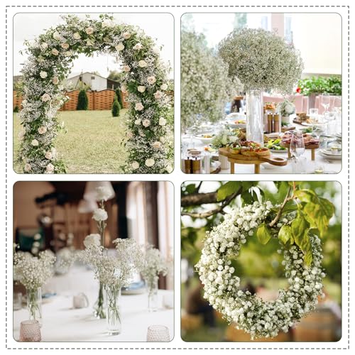 150 Pcs Baby Breath Artificial Flowers Fake White Baby Breath Flower Artificial Bulk Real Touch Faux Gypsophila Bouquet for Wedding Floral Arrangement Centerpieces Table Decoration (White, 150 PCS) - size: 150 PCS