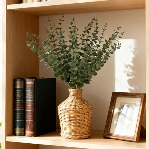 25Pcs Artificial Eucalyptus Stems, Realistic Fake Eucalyptus Branches for Home Decor, Wedding Centerpiece, Christmas Table Decoration, Centerpiece Greenery Arrangement