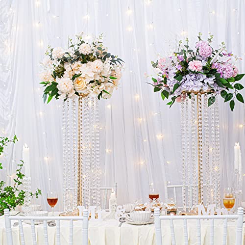 27.5in Flower Stand for Wedding Centerpieces for Tables - Metal Tall Floor vase with Acrylic Crystal, 4Pcs Gold Vases for Centerpieces Wedding Party Event, Birthday Home Decorations - color: Gold, size: 27.5"×4pcs