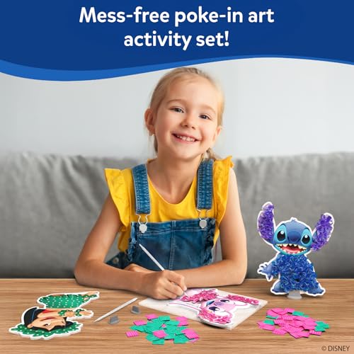 Skillmatics Poke-in Art - Lilo & Stitch Characters, Mess-Free Fun for Kids, DIY Wood Craft Kits, Creative Activity, Gifts for Girls & Boys Ages 4, 5, 6, 7, 8, 9 - style: 5. Disney's Lilo & Stitch