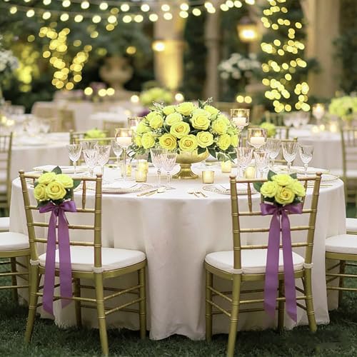 30pcs Real Looking Yellow Foam Artificial Roses with Stems, Fake Rose Flowers for DIY Wedding Bouquets Bridal Shower Centerpieces Home Party Tables Valentine's Day Mother's Day Decor Gift - color: 30pcs Yellow