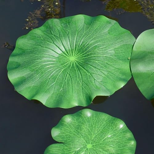 20 Pcs Realistic Lily Pads Leaves for Ponds, 4 Kinds Artificial Floating Foam Lotus Leaves, Water Lily Pads Foliage Pond Decor for Pond Pool Koi Fish Patio Aquarium