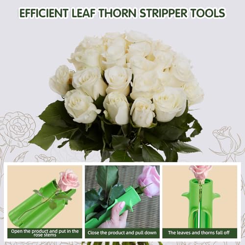 Rose Stripper Thorn used to remove Leafs Thorns Rose Thorn Stripper Tool Thorn Remover for Roses Leaf Stripper Tool Mother's Day Home Florist Gardening Flower Arrangement - 2pcs