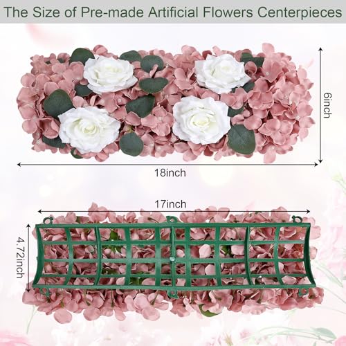 Pack of 6 Artificial Flower Wedding Arch Decorations, 18 inch Floral Centerpieces for Party Bridal Shower Event Table Wall Arrangement - Dusty Rose - color: Dusty Rose, size: Pack of 6 Flower Arrangements