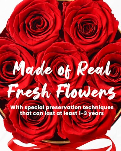 Changshunqi 16 Flowers Forever Preserved Roses in Heart Box, Preserved Flowers for Delivery Birthday Gifts Women Anniversary Forever Flowers for Mothers Gift Real Rose Forever Gifts for Women Mom Wife - color: Rose Red
