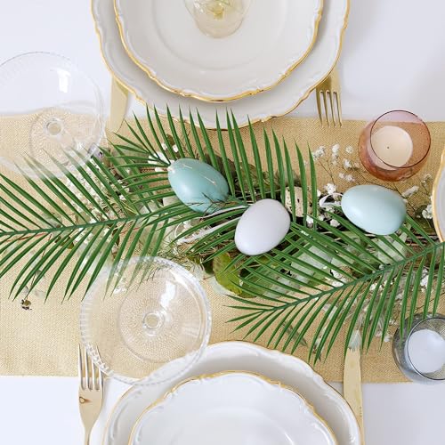 40 Pcs Artificial Palm Leaves, 20.4" Outdoor Faux Palm Fronds Fake Tropical Palm Leaves for Palm Sunday Flower Arrangement Wedding Birthday Party Home Spring Summer Decor - size: 40 Pcs