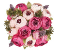 Mkono Peonies Artificial Flowers, 2 Packs 13 Stems Faux Peony Flowers Real Touch Fake Silk Bouquet for Arrangements Dining Table Centerpieces for Kitchen Bridal Wedding Party (2, Dark Pink) - color: Dark Pink