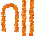 CQURE 3Pcs Eucalyptus Garland,Artificial Eucalyptus Leaves Table Greenery Garland Wreath Vines for Wedding Party Table Fireplace Bedroom Wall Room Decor - size: 17.7 Ft-Orange