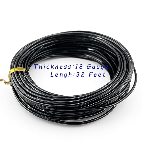 11 Yard Aluminum Wire Bendable Metal Wire Jewelry Craft Wire Beading Floral Making Jewelry Making Doll Making (18 Gauge, Black) - color: Black, size: 18 Gauge