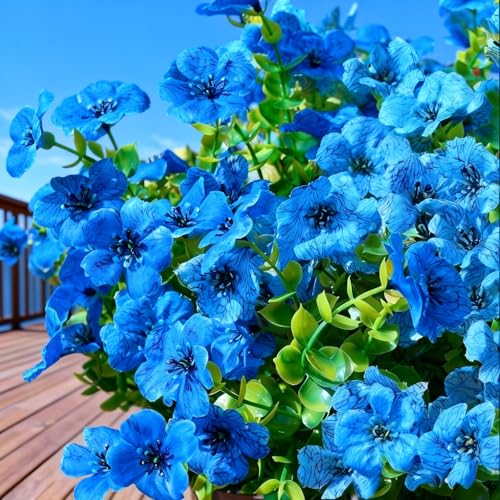 Artificial Flowers for Outdoors,Blue