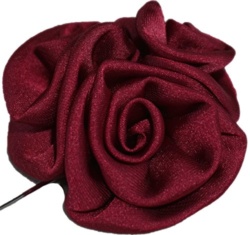 Flairs New York Gentleman's Essentials Premium Handmade Flower Lapel Pin Boutonniere - color: Bordeaux Wine [Bouquet]