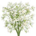 Artificial Flowers 8PCS Silk Flowers with Long Stems, Fake Flowers Bulk Fake Babys Breath, White Flowers for Tall Vase Outdoor Garden Wedding Party Home Table Centerpiece Winter - color: White