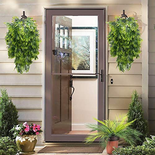 PASYOU Artificial Hanging Vines Plants, Fake Tropical Ivy Plant Faux Greenery Fan Leaves Vine Plastic Foliage Boston Fern Leaf for Indoor Outdoor Garden Wedding Party Christmas DIY Decoration 4 Pack - color: Tropical Greenery Vine/ 4 Pcs