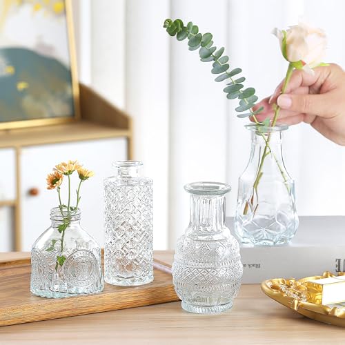 Glass Bud Vase 15 Pcs for Centerpieces Wedding,Home Decor,Bud Vases in Bulk for Flowers,Small Vases for Christmas,Birthday Party,Wedding,Valentine's Day,Mother's Day,Other Events Decorations(Clear) - color: Clear, size: 15 pcs