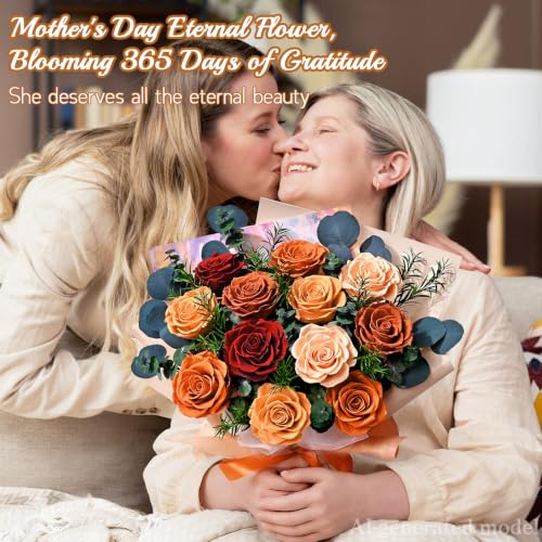 Flower Bouquet 12-Piece Preserved Roses Yellow - color: Yellow-12, size: 12 Roses