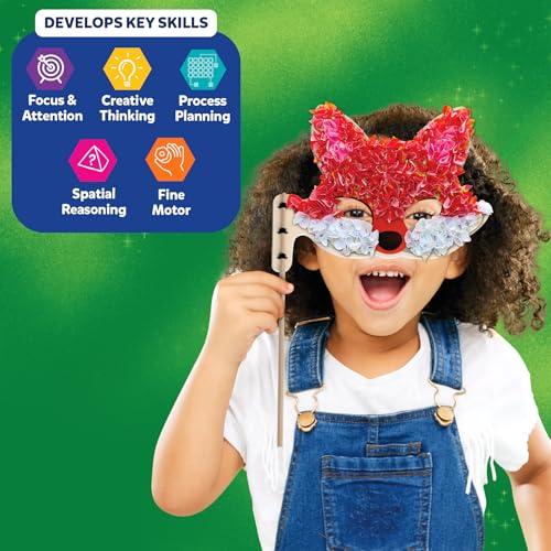 Skillmatics Poke-in Art - Animal Masks, Mess-Free Fun for Kids, DIY Wood Craft Kits, Creative Activity, Gifts for Girls & Boys Ages 4, 5, 6, 7, 8, 9 - style: 9. Animal Masks