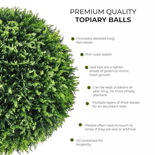 365 Curb Appeal 23" XL Topiary Balls (Cedar (Cypress), 1 Topiary Ball (2 Halves)) - color: Cedar (Cypress), size: 1 topiary ball (2 halves)