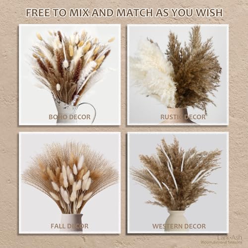 480 Stems Dried Pampas Grass Decor-Bulk Pampas Grass,Bunny Tail,Reed,Fluffy Pompas Grass.Boho Flower Bouquets for Wedding,Spring,Table Vase,Farmhouse Decor,Living Room,Beach,Apartment and Boho Decor - size: 480 Pcs