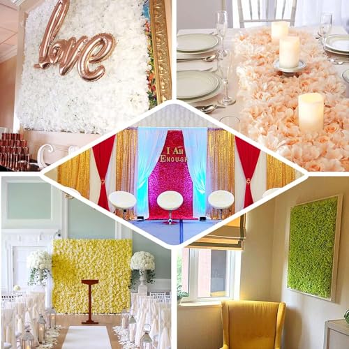 Efavormart 4 PCS Cream Silk Hydrangea Flower Mat Wall Wedding Event Decor for DIY Centerpieces Arrangements Party Decorations - color: Ivory