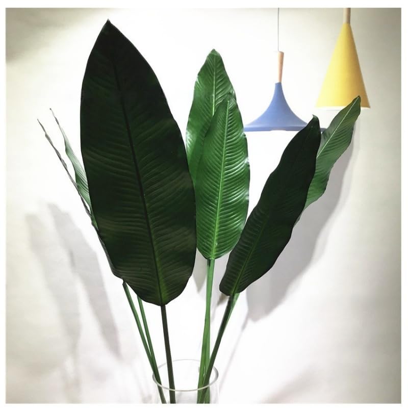 3Pcs 37.5“Large Banana Tree Artificial Plant Leaf,Fake Green Plants,Artificial Palm Leaf,Artificial Greenery Leaves for Home Kitchen Garden Wedding Party Tropical Leaves Decor