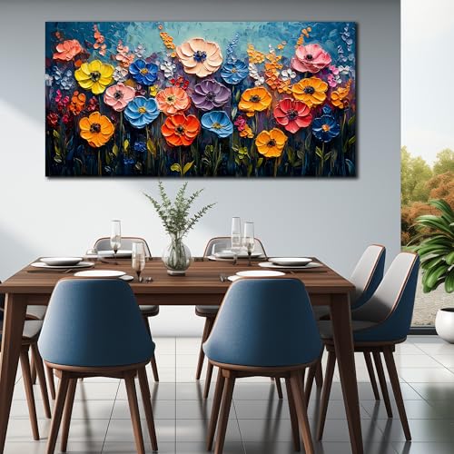 Flower Pictures Wall Decor Bedroom Large Colorful Wall Art for Living Room Floral Home Office Apartment Decor 29 x 58 Inch - color: Colorful, size: 58"L x 29"W