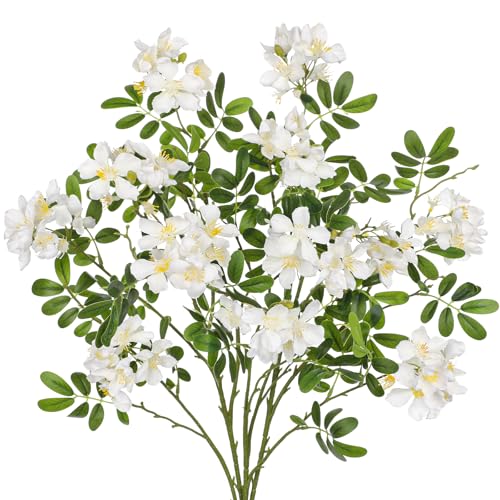 DILATATA Artificial White Flowers 29.5 Inch Long Stem Locust Flower Stems Faux Silk Sophora Japonica Blooms for Home Decor Wedding Centerpieces Wreath Farmhouse Floral Arrangements - color: White
