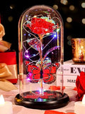 Gifts for Mom Birthday Gifts for Women Red Rose Eternal Flower Light Up Rose in Glass Dome with Butterfly, Galaxy Crystal Flowers Gifts for Grandma Wife Daughter Her Delivery Prime - color: Rose Red