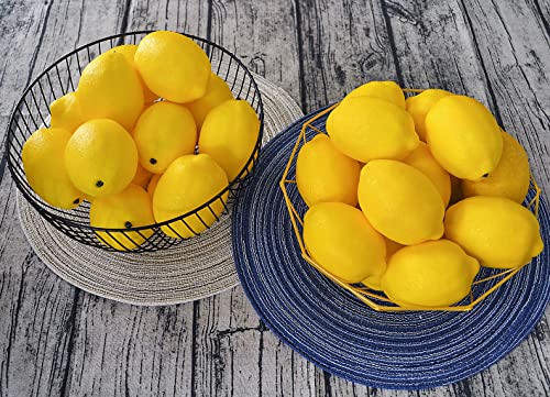 10pcs Artificial Lemons Simulation Lifelike Lemons Fake Fruit for Home Kitchen Wedding Party Decoration Photography (Big Size, Yellow) - size: 10 Pcs - Large Size