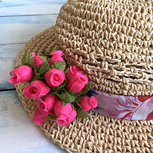 Hot Pink Artificial Silk Flower Roses - 12 Mini Bouquets of 12 Rosebuds, 144 Fuchsia Rosebuds Total, Valentine’s Day Wedding Decor, Easter Reception Wreath, Anniversary Floral Arrangement - color: Fuchsia Pink
